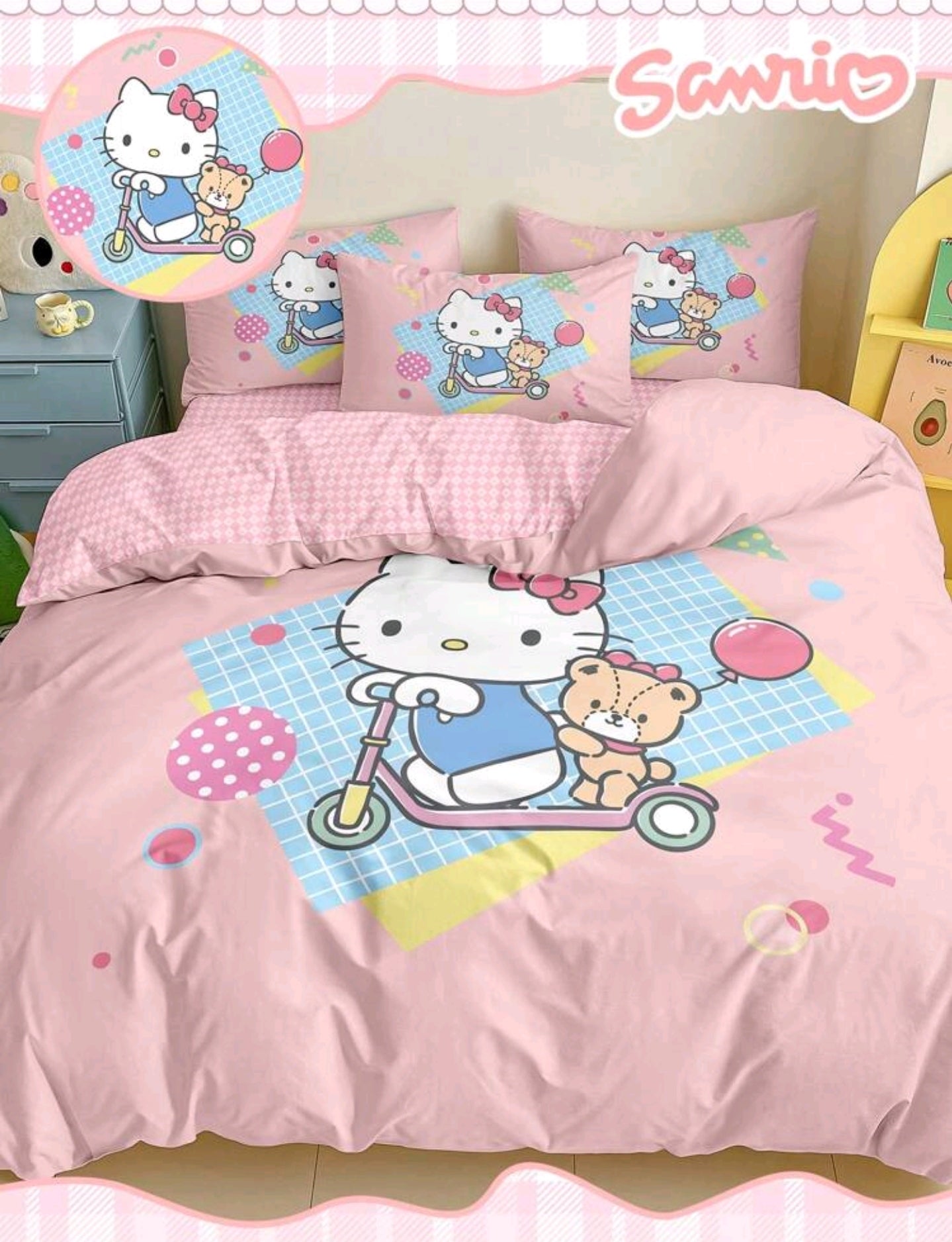 Hello Kitty Bettwäsche Set 135x200cm